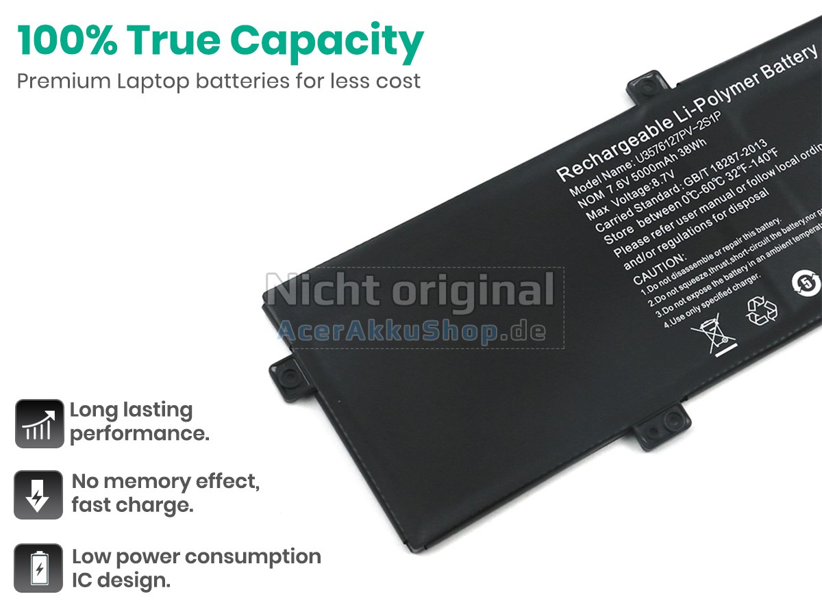 Langlebig Akku für Gateway U3576127PV-2S1P